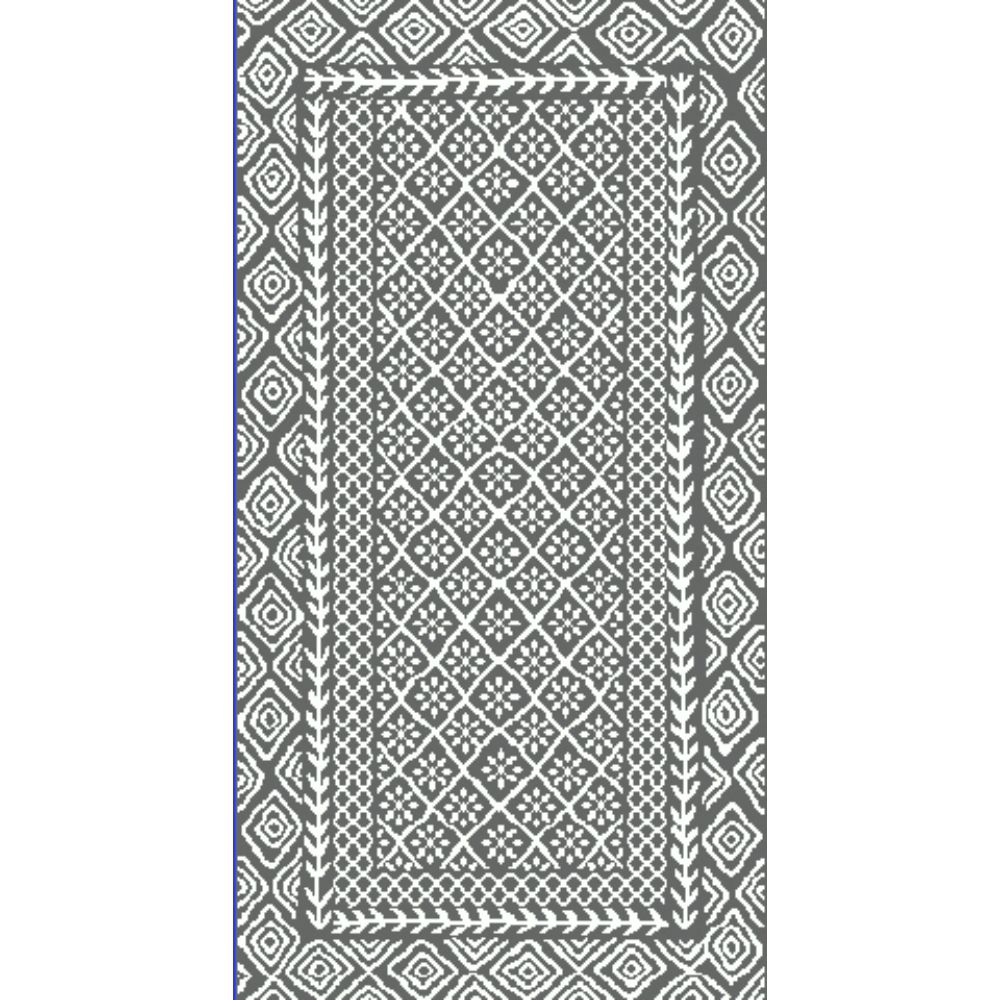 Dynamic Rugs 8148-190 Lotus 2.2 Ft. X 7.7 Ft. Finished Runner Rug in Ivory/Charcoal   